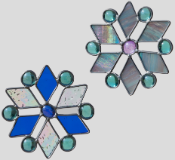 snow flake stained glass blue moon glassworks